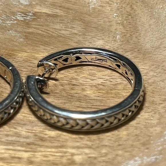 *SOLD* Scott Kay Basket Weave Hoop 925 Sterling Silver Earrings - Picture 12 of 16
